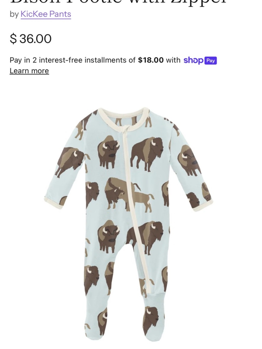 Kickee Pants Light Blue Buffalo Print Sleep Romper